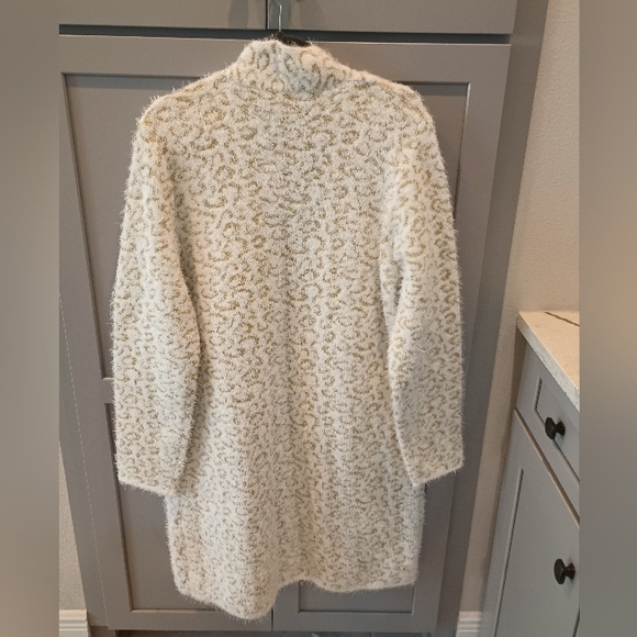 Nine West Woman's Jacquard Long Cardigan  Size XL   NWT  White & Gold - Picture 3 of 12